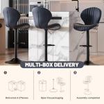 Set of 3 Modern Swivel Bar Stools in Grey
