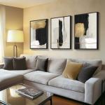 Large Black and White Abstract Canvas Wall Art