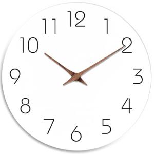 Wooden 12-Inch Silent Battery-Operated Wall Clock