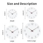 Wooden 12-Inch Silent Battery-Operated Wall Clock