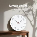 Wooden 12-Inch Silent Battery-Operated Wall Clock