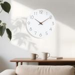Wooden 12-Inch Silent Battery-Operated Wall Clock