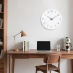 Wooden 12-Inch Silent Battery-Operated Wall Clock