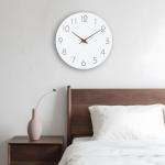 Wooden 12-Inch Silent Battery-Operated Wall Clock