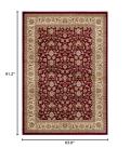 Lyndhurst 5'3" x 7'6" Red & Ivory Area Rug