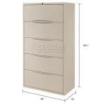 36"W Premium 5-Drawer Lateral File Cabinet