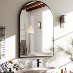 Black Arched Wall Mounted Bathroom Mirror - 20"x30