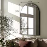 Black Arched Wall Mounted Bathroom Mirror - 20"x30