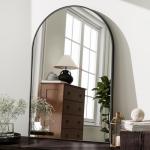 Black Arched Wall Mounted Bathroom Mirror - 20"x30