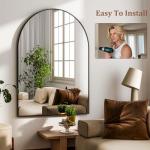Black Arched Wall Mounted Bathroom Mirror - 20"x30