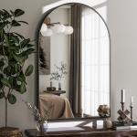 Black Arched Wall Mounted Bathroom Mirror - 20"x30