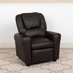 Kids Recliner Chair with Cup Holder, Brown