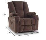 MCombo Dark Brown Electric Recliner Chair with USB