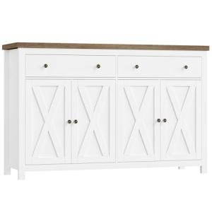 White Buffet Sideboard Cabinet with Storage Drawers