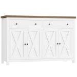 White Buffet Sideboard Cabinet with Storage Drawers