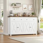 White Buffet Sideboard Cabinet with Storage Drawers