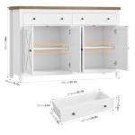 White Buffet Sideboard Cabinet with Storage Drawers