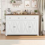 White Buffet Sideboard Cabinet with Storage Drawers