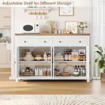White Buffet Sideboard Cabinet with Storage Drawers