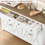 White Buffet Sideboard Cabinet with Storage Drawers