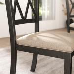 Set of 2 Black Upholstered Dining Chairs