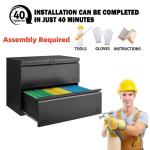 2-Drawer Lateral File Cabinet with Lock - Black