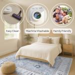 Vintage-Inspired Grey Oushak Washable Area Rug 7'5 x 9'9