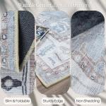 Vintage-Inspired Grey Oushak Washable Area Rug 7'5 x 9'9