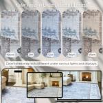 Vintage-Inspired Grey Oushak Washable Area Rug 7'5 x 9'9