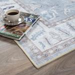 Vintage-Inspired Grey Oushak Washable Area Rug 7'5 x 9'9