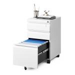 MIIIKO White 3-Drawer Rolling Filing Cabinet