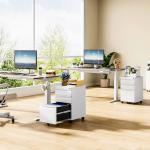 MIIIKO White 3-Drawer Rolling Filing Cabinet