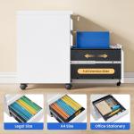 MIIIKO White 3-Drawer Rolling Filing Cabinet