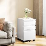 MIIIKO White 3-Drawer Rolling Filing Cabinet