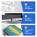 MIIIKO White 3-Drawer Rolling Filing Cabinet