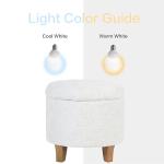 Cream Round Tufted Storage Ottoman for Home