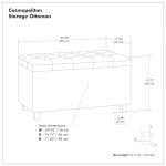 Cosmopolitan Wide Rectangle Storage Ottoman - Distressed Saddle Brown