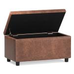 Cosmopolitan Wide Rectangle Storage Ottoman - Distressed Saddle Brown