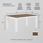 7-Piece Solid Wood Dining Table Set for 6