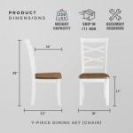 7-Piece Solid Wood Dining Table Set for 6