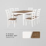 7-Piece Solid Wood Dining Table Set for 6