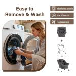 Welnow Modern Lazy Chair & Ottoman Set in Dark Grey