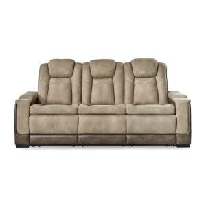 Power Reclining Sofa with Adjustable Headrest - Sand