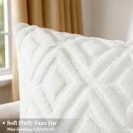 Plush Faux Fur Throw Pillow Covers 18x18 - Set of 2