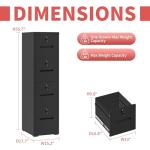 4-Drawer Lockable Metal File Cabinet in Black