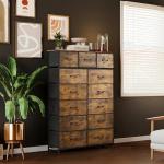 WLIVE Rustic Brown Tall Dresser with 13 Drawers