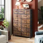 WLIVE Rustic Brown Tall Dresser with 13 Drawers
