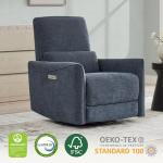 Ink Blue Power Recliner Glider Chair with Lumbar Support