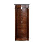 Noelle Jewelry Armoire with Locking Storage, Walnut