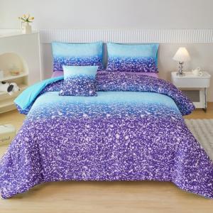 Purple Tie Dye Twin Bedding Set for Girls